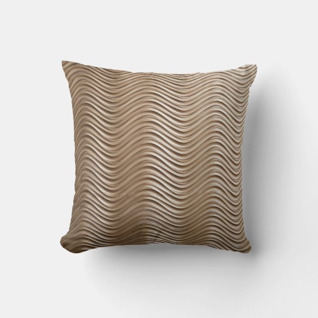 White and gray striped textile throw pillow (Front)