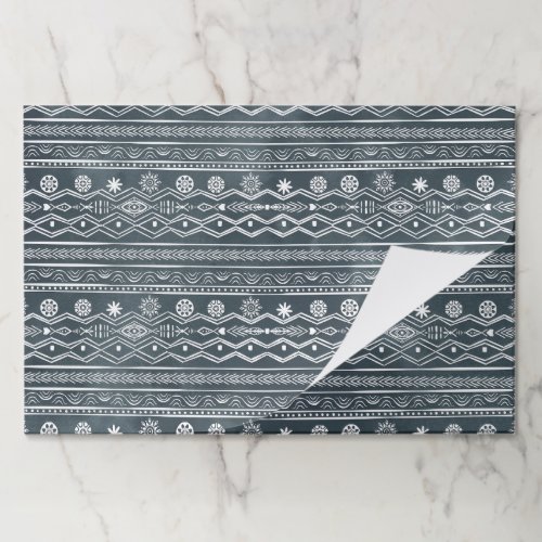 White and Gray Tribal Doodling Design Paper Pad