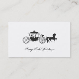 White And Gray Wedding Horse & Carriage Business Card