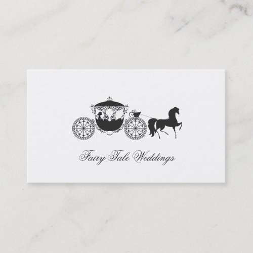 White And Gray Wedding Horse  Carriage Business Card