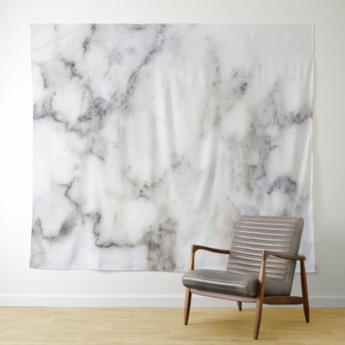 White and grayfaux marble texture tapestry