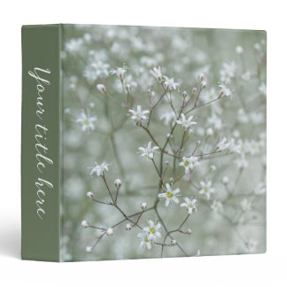White And Green Botanical Flower Nature Photo 3 Ring Binder