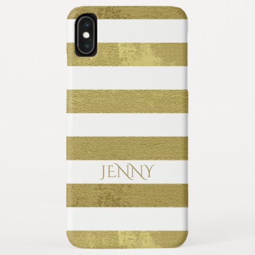 White And Green Brown Stripes iPhone XS Max Case