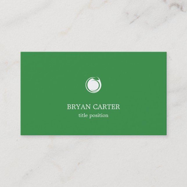 White And Green Business Card (Front)