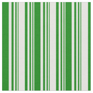White and Green Colored Lined Pattern Fabric