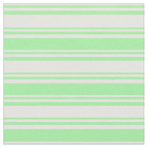 White and Green Colored Stripes/Lines Pattern Fabric