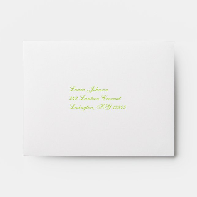 White and Green Damask A2 Envelope (Front)