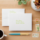 White and Green Damask A2 Envelope (Desk)