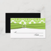 White and Green Damask Placecards (Front/Back)