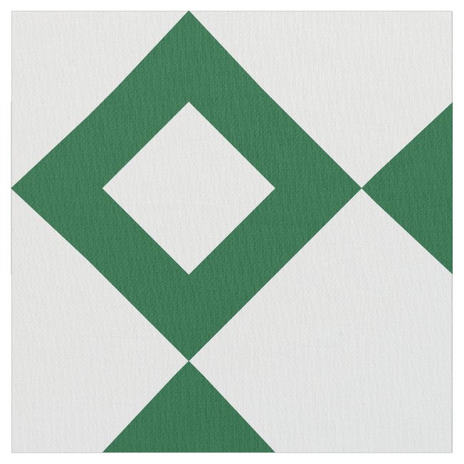White and Green Diamond Pattern Fabric
