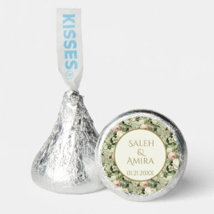 White and Green Floral Wedding Hershey®'s Kisses®