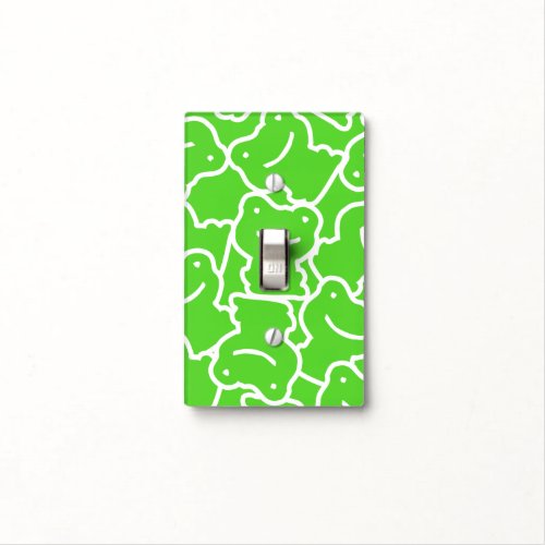 White And Green Frog Pattern Light Switch Cover