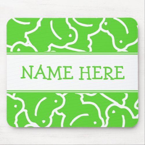 White And Green Frogs Add Your Name Mouse Pad