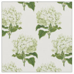 White and Green Hydrangea Flower Pattern Fabric