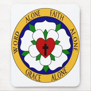 White And Green Luther Rose Mouse Pad