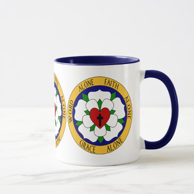 White And Green Luther Rose Mug (Right)