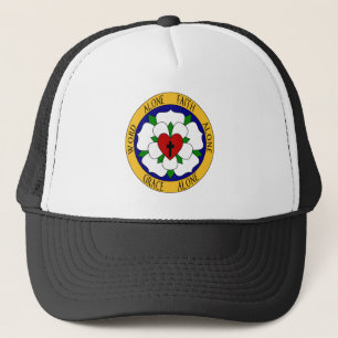 White And Green Luther Rose Trucker Hat