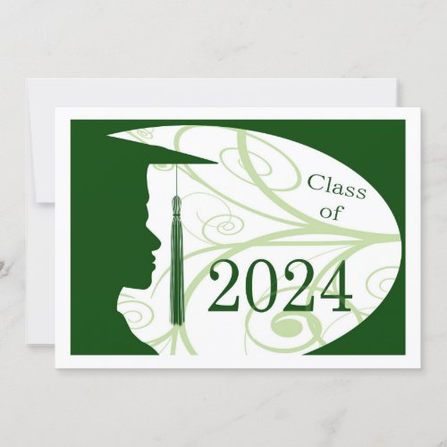 White and Green Man Silhouette 2024 Card