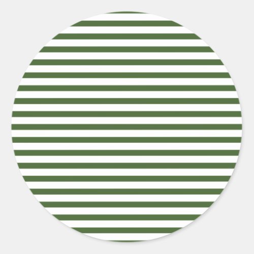 WHite and Green Modern Pinstripes Pattern Classic Round Sticker