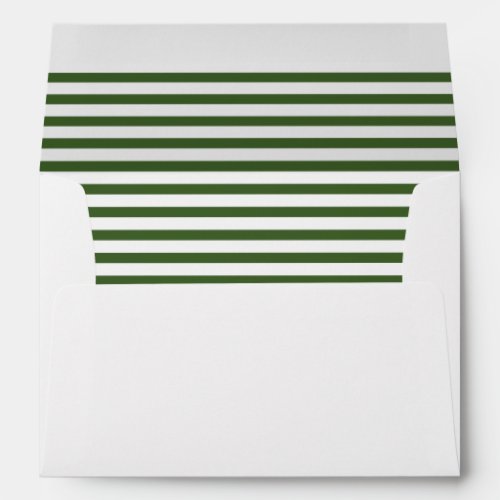 White and Green Modern Pinstripes Pattern II Envelope
