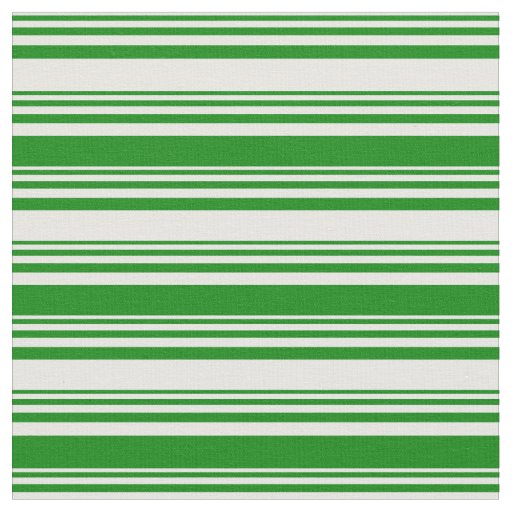 White and Green Pattern of Stripes Fabric
