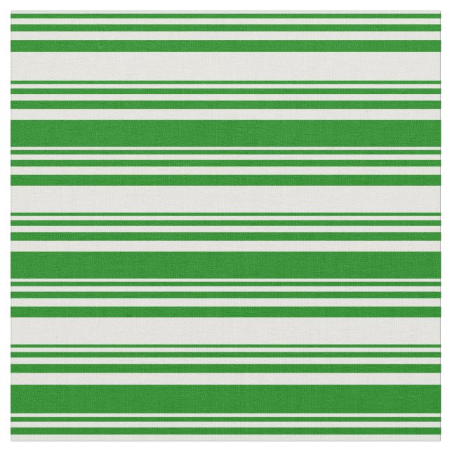 White and Green Pattern of Stripes Fabric (Close Up)