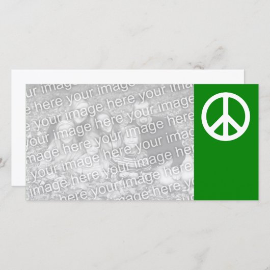 White and Green Peace Symbol (Front/Back)