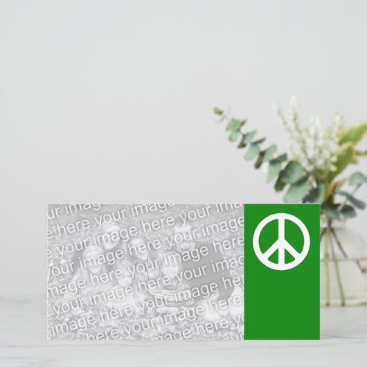 White and Green Peace Symbol (Standing Front)