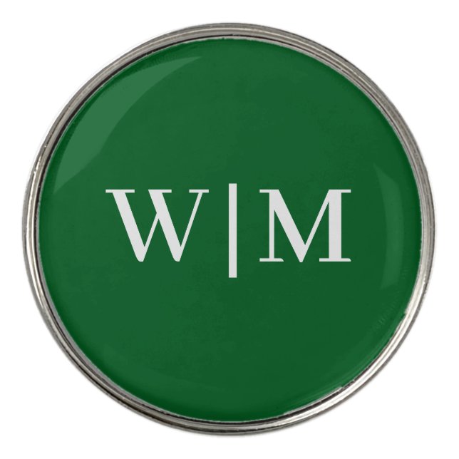 White and Green Personalize golf ball marker (Front)