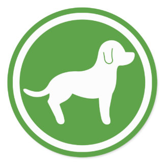 White And Green Pets Welcome Classic Round Sticker