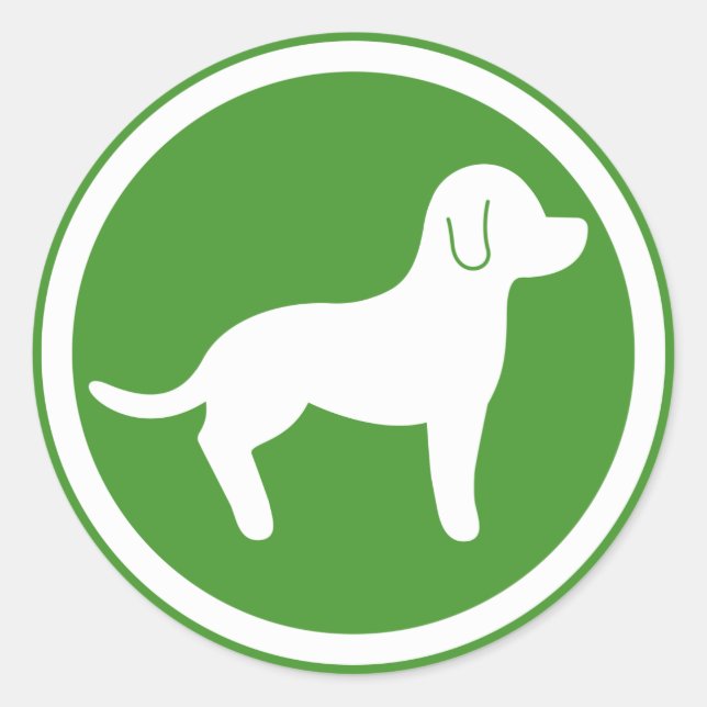 White And Green Pets Welcome Classic Round Sticker (Front)