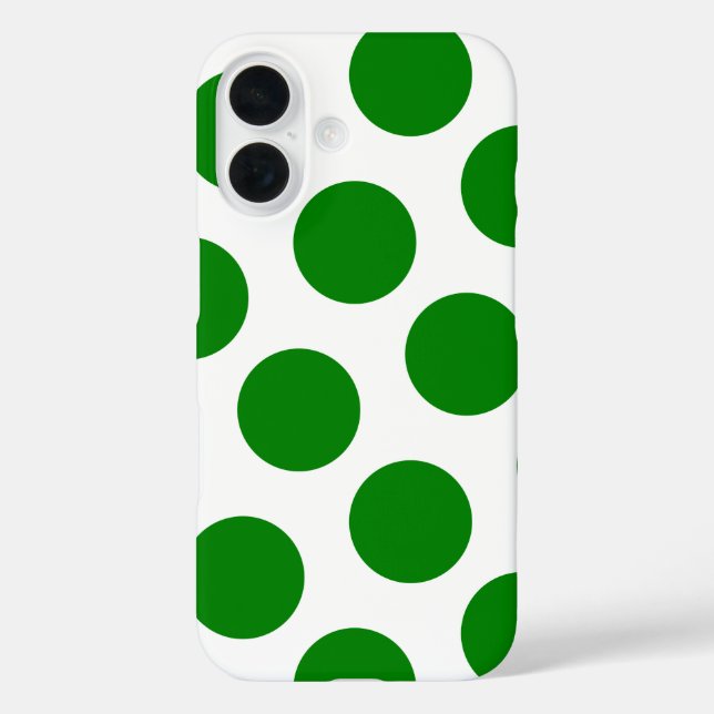 White and Green Polka Dot Pattern Case-Mate iPhone Case (Back)