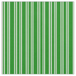 [ Thumbnail: White and Green Striped/Lined Pattern Fabric ]