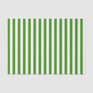 White and Green Stripes Tissue Paper