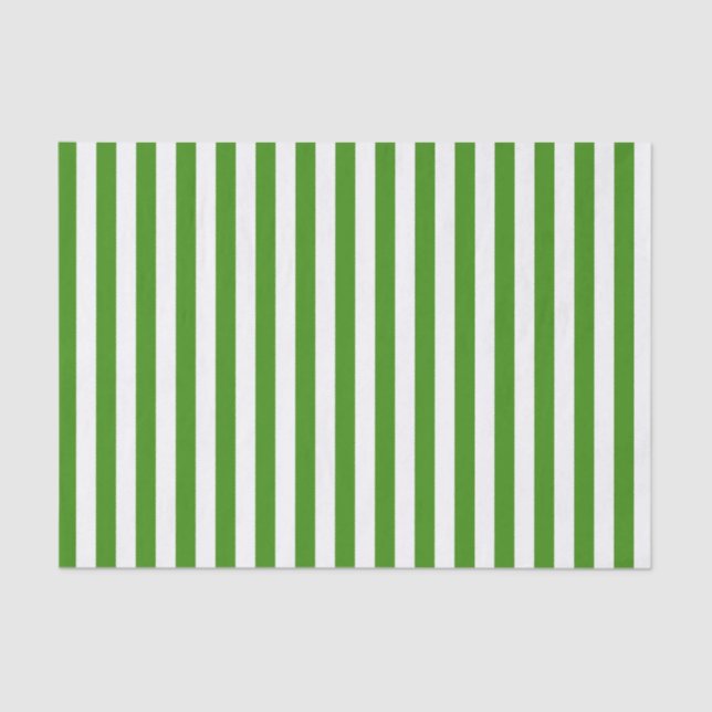 White and Green Stripes Tissue Paper (Front)