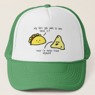 White and Green Taco and Nacho Trucker Hat