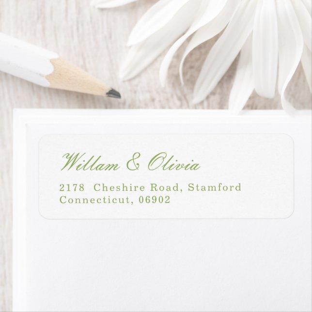 White and Green Wedding  Label (Insitu)