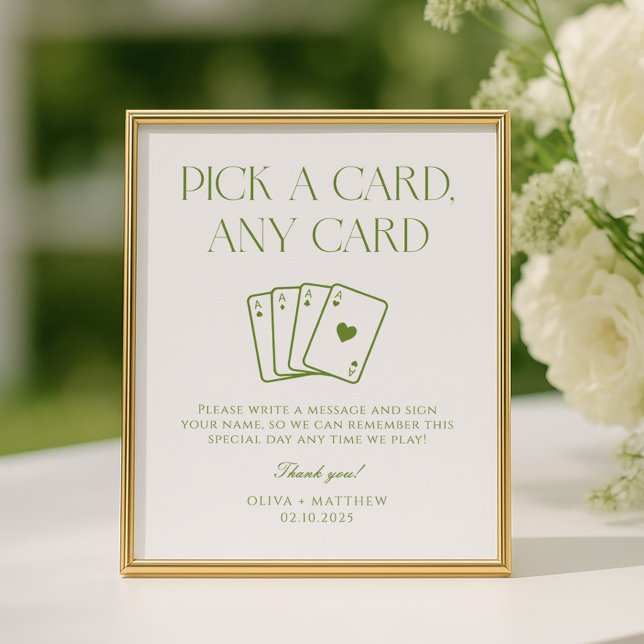 White and Green Wedding Playing Card Guest Book  (Creator Uploaded)