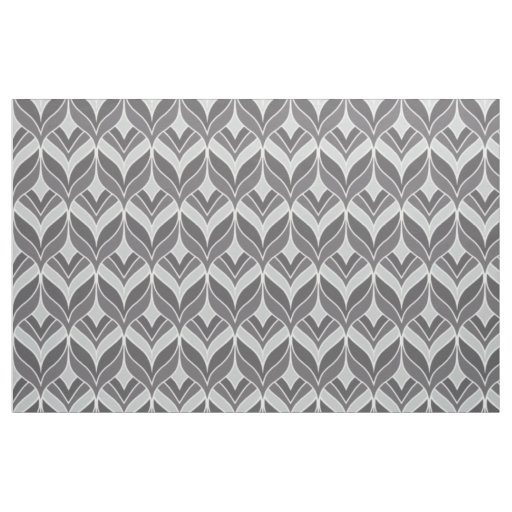 White and Grey Art Deco Pattern  Fabric