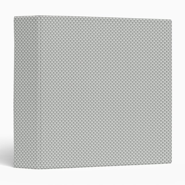 White and Grey Carbon Fiber Graphite 3 Ring Binder (Front/Spine)