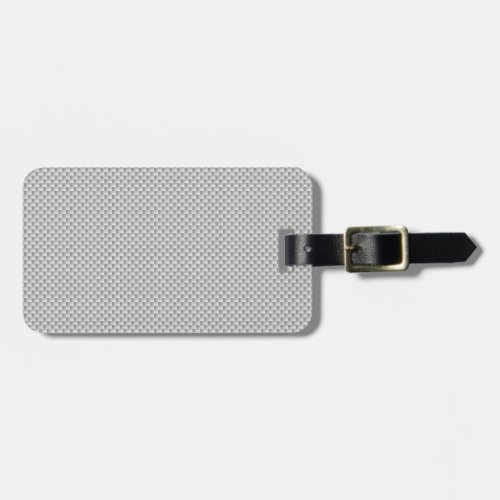 White and Grey Carbon Fiber Graphite Luggage Tag