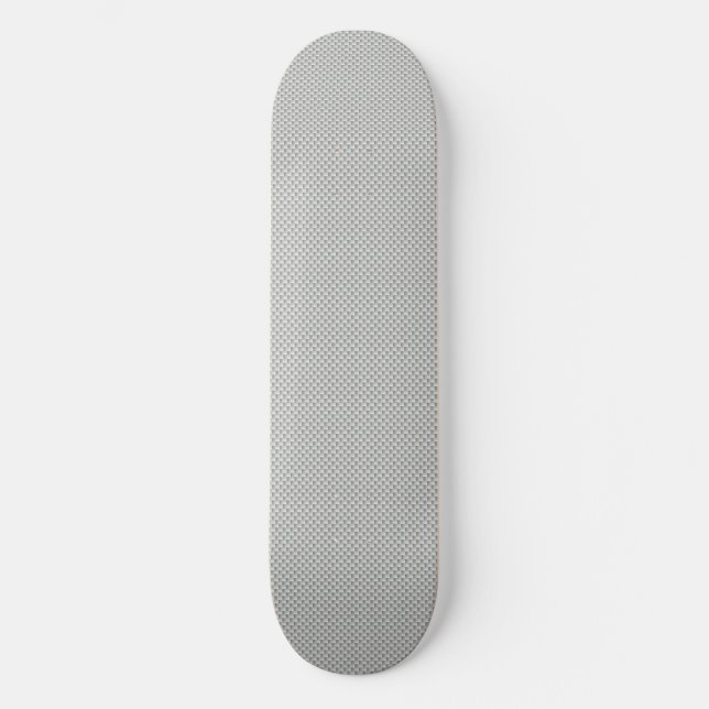 White and Grey Carbon Fiber Graphite Skateboard Deck (Front)