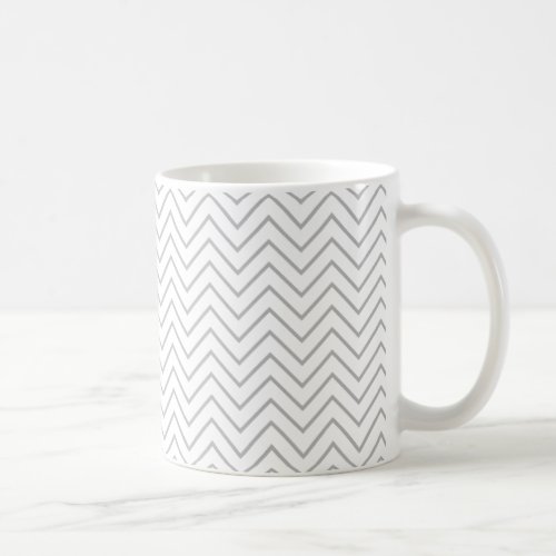 White and Grey Chevron Coffee Mug