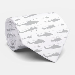 White and Grey Classic Helicopter Neck Tie