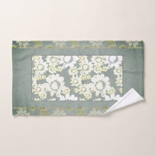 White and Grey Floral Lace Bath Towels Zazzle
