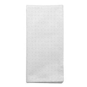 White and grey geometric pattern with interlocking cloth napkin