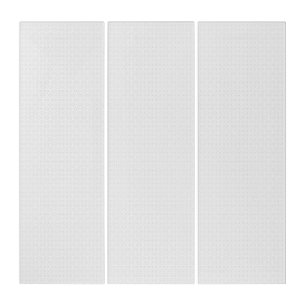 White and grey geometric pattern with interlocking triptych