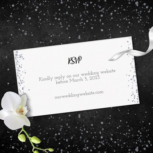 White and Grey Simple Elegant Wedding Enclosure Card