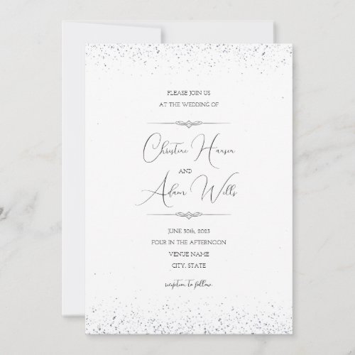 White and Grey Simple Elegant Wedding Invitation