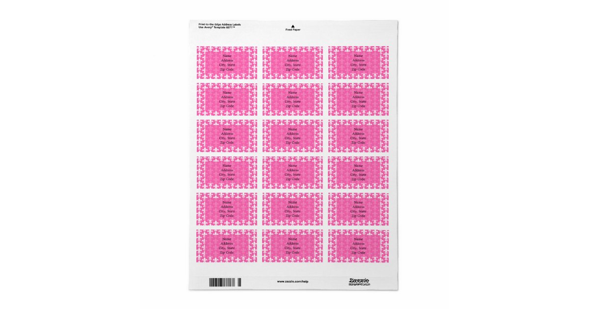 White and Hot Pink Fleur de Lis Pattern Label | Zazzle